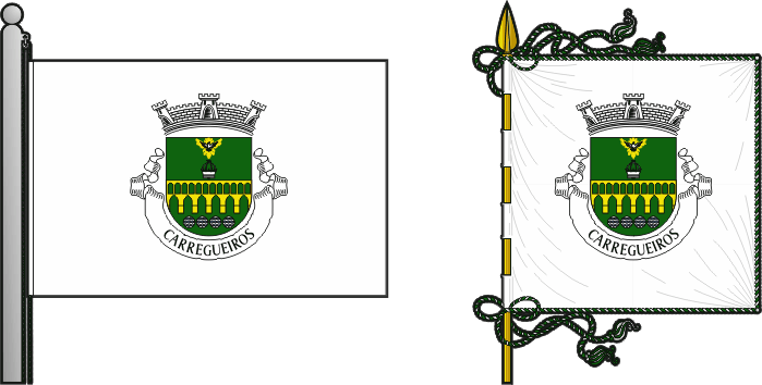 Bandeira e estandarte da freguesia de Carregueiros - Carregueiros civil parish, flag and banner