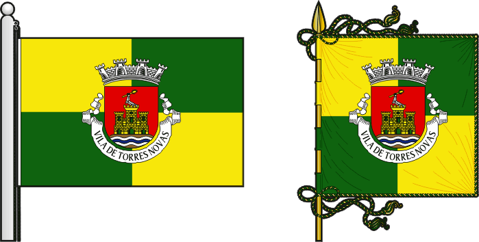 Bandeira e estandarte do Município de Torres Novas - Torres Novas municipal flag and banner