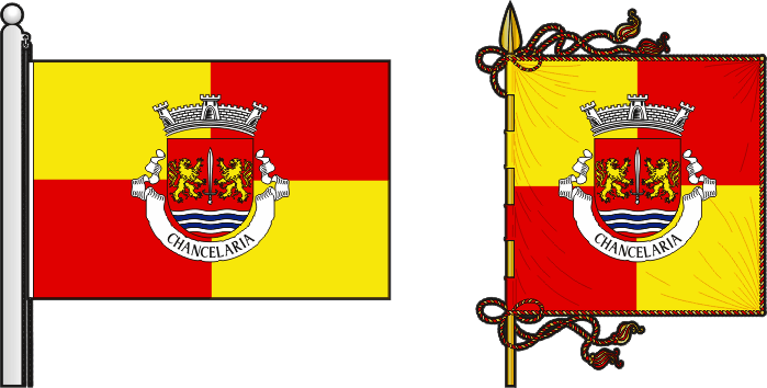 Bandeira e estandarte da freguesia de Chancelaria - Chancelaria civil parish, flag and banner