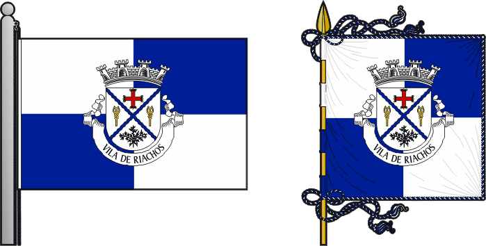Bandeira e estandarte da freguesia de Riachos - Riachos civil parish, flag and banner Bandeira e estandarte da freguesia de Riachos - Riachos civil parish, flag and banner