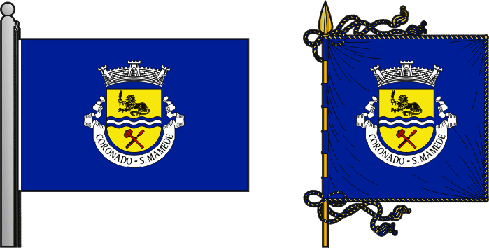 Bandeira e estandarte da antiga freguesia de Coronado (São Mamede) - Coronado (São Mamede) former civil parish, flag and banner Bandeira e estandarte da antiga freguesia de Coronado (São Mamede) - Coronado (São Mamede) former civil parish, flag and banner