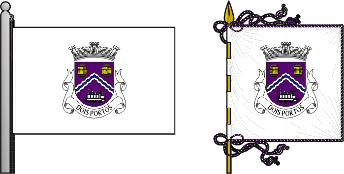 Bandeira e estandarte da antiga freguesia de Dois Portos - Dois Portos former civil parish, flag and banner