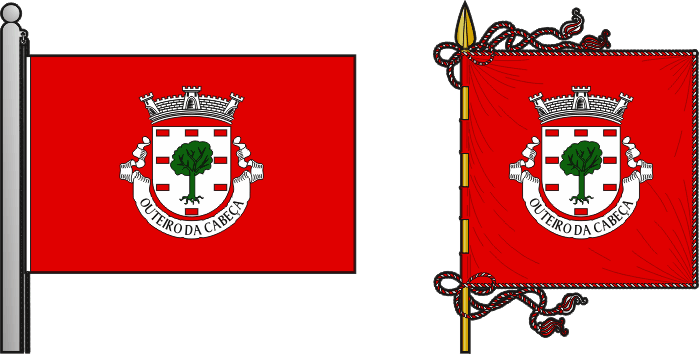 Bandeira e estandarte da antiga freguesia de Outeiro da Cabeça - Outeiro da Cabeça former civil parish, flag and banner