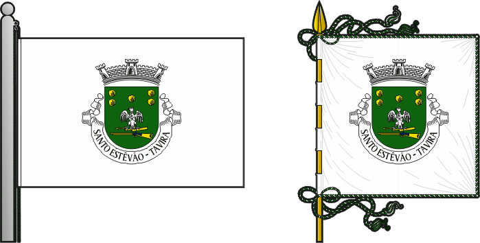 Bandeira e estandarte da antiga freguesia de Santo Estêvão - Santo Estêvão former civil parish, flag and banner Bandeira e estandarte da antiga freguesia de Santo Estêvão - Santo Estêvão former civil parish, flag and banner