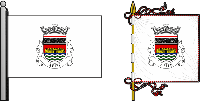 Bandeira e estandarte da freguesia de Afife - Afife civil parish, flag and banner