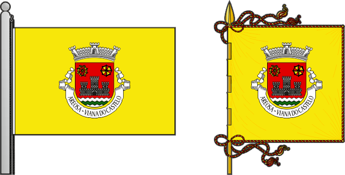 Bandeira e estandarte da freguesia de Areosa - Areosa civil parish, flag and banner
