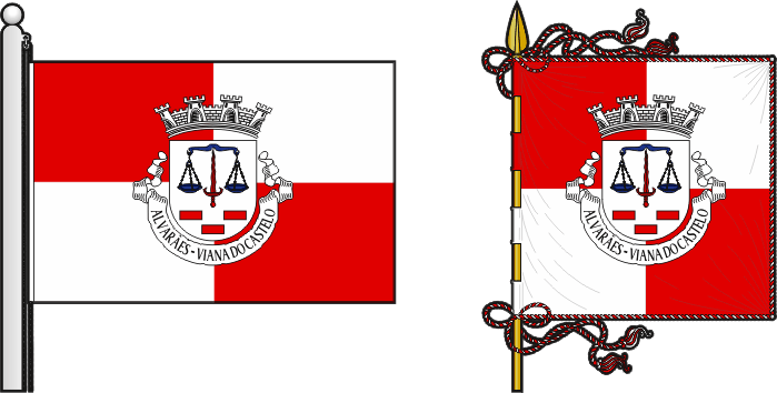 Bandeira e estandarte da freguesia de Alvarães - Alvarães civil parish, flag and banner