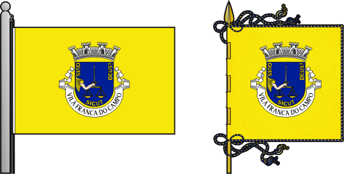 Bandeira e estandarte do Município de Vila Franca do Campo - Vila Franca do Campo municipal flag and banner