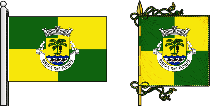 Bandeira e estandarte da freguesia de Ribeira das Taínhas - Ribeira das Taínhas civil parish, flag and banner