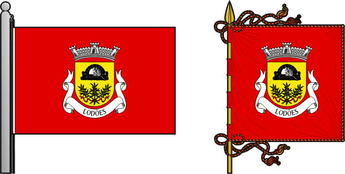 Bandeira e estandarte da antiga freguesia de Lodões - Lodões former civil parish, flag and banner