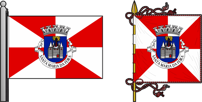 Bandeira e estandarte do Município de Santa Maria da Feira - Santa Maria da Feira municipal flag and banner