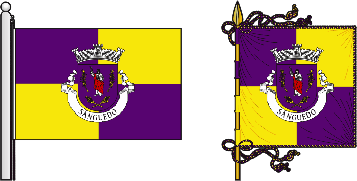 Bandeira e estandarte da freguesia de Sanguedo - Sanguedo civil parish, flag and banner