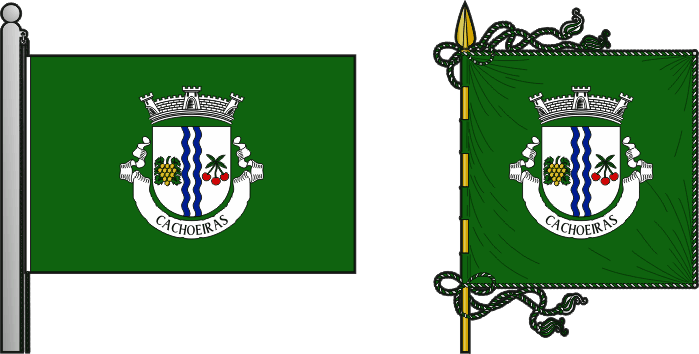 Bandeira e estandarte da antiga freguesia de Cachoeiras - Cachoeiras former civil parish, flag and banner Bandeira e estandarte da antiga freguesia de Cachoeiras - Cachoeiras former civil parish, flag and banner