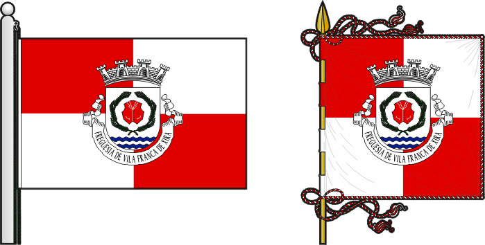 Bandeira e estandarte da Freguesia de Vila Franca de Xira - Vila Franca de Xira civil parish, flag and banner