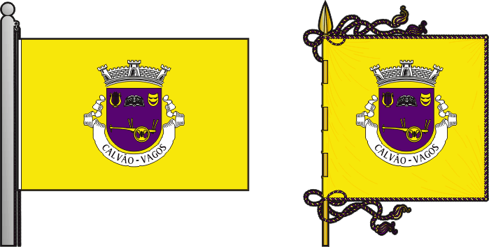 Bandeira e estandarte da freguesia de Calvão - Calvão civil parish, flag and banner