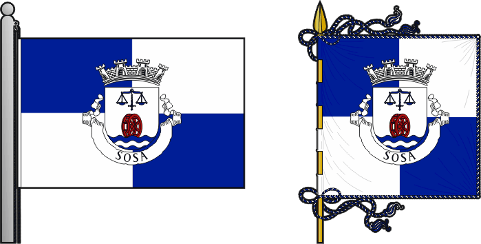 Bandeira e estandarte da Freguesia de Sosa - Sosa civil parish, flag and banner