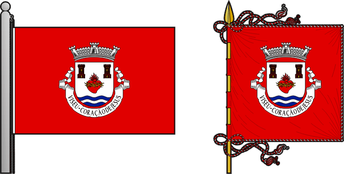 Bandeira e estandarte da antiga freguesia de Viseu (Coração de Jesus) - Viseu (Coração de Jesus) former civil parish, flag and banner Bandeira e estandarte da antiga freguesia de Viseu (Coração de Jesus) - Viseu (Coração de Jesus) former civil parish, flag and banner