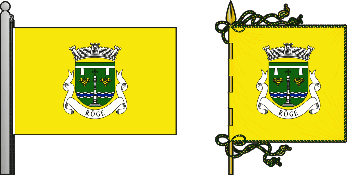 Bandeira e estandarte da freguesia de Rôge - Rôge civil parish, flag and banner Bandeira e estandarte da freguesia de Rôge - Rôge civil parish, flag and banner