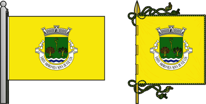 Bandeira e estandarte da antiga freguesia de Santo Amaro - Santo Amaro former civil parish, flag and banner
