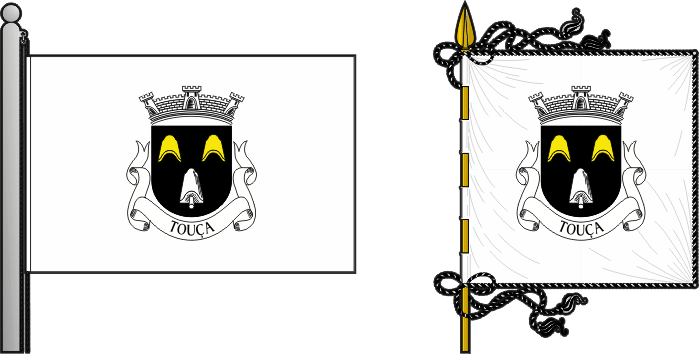 Bandeira e estandarte da freguesia de Touça - Touça civil parish, flag and banner