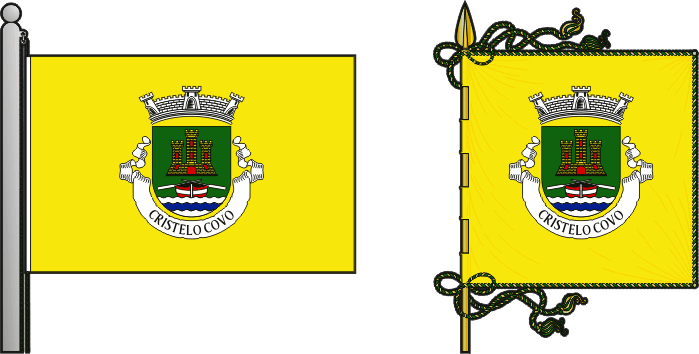 Bandeira e estandarte da antiga freguesia de Cristelo Covo - Cristelo Covo former civil parish, flag and banner