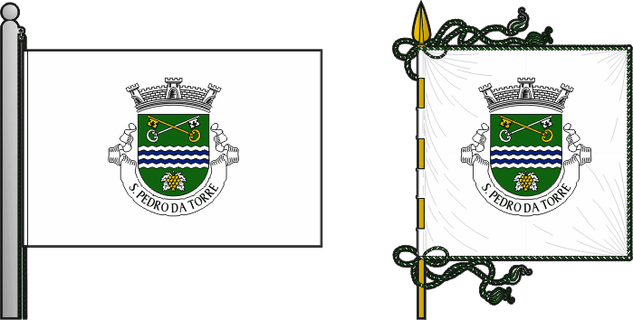 Bandeira e estandarte da freguesia de São Pedro da Torre - São Pedro da Torre civil parish, flag and banner Bandeira e estandarte da freguesia de São Pedro da Torre - São Pedro da Torre civil parish, flag and banner