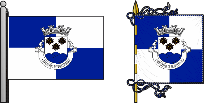 Bandeira e estandarte da antiga freguesia de Carrazedo de Montenegro - Carrazedo de Montenegro former civil parish, flag and banner