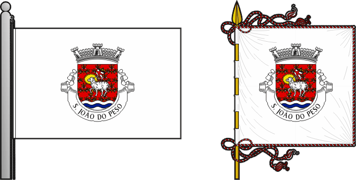Bandeira e estandarte da freguesia de São João do Peso - São João do Peso civil parish, flag and banner