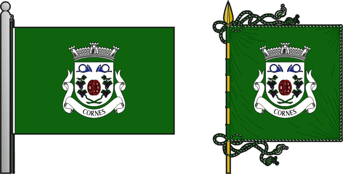 Bandeira e estandarte da freguesia de Cornes - Cornes civil parish, flag and banner