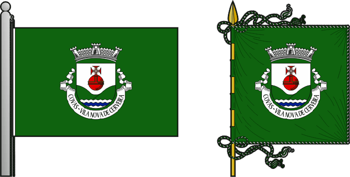 Bandeira e estandarte da freguesia de Covas - Covas civil parish, flag and banner Bandeira e estandarte da freguesia de Covas - Covas civil parish, flag and banner