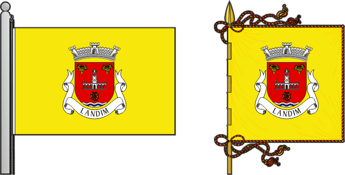 Bandeira e estandarte da freguesia de Landim - Landim civil parish, flag and banner