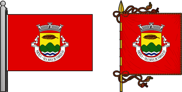 Bandeira e estandarte da antiga freguesia de Portela - Portela former civil parish, flag and banner Bandeira e estandarte da antiga freguesia de Portela - Portela former civil parish, flag and banner