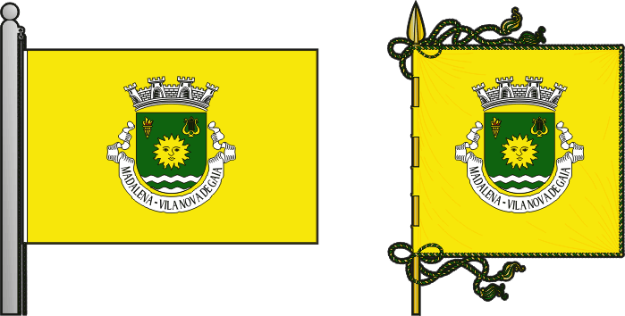 Bandeira e estandarte da freguesia de Madalena - Madalena civil parish, flag and banner