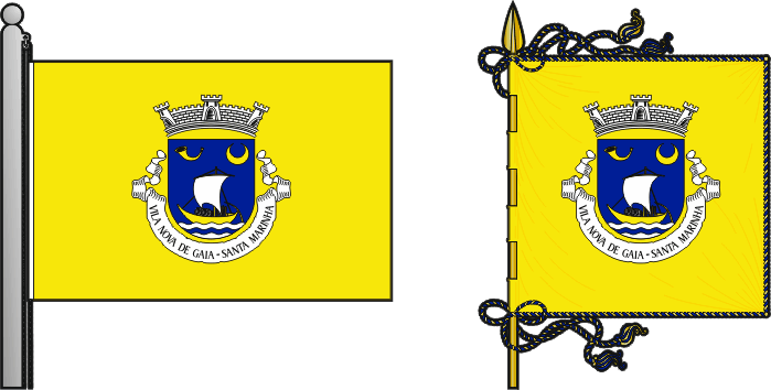 Bandeira e estandarte da antiga freguesia de Vila Nova de Gaia (Santa Marinha) - Vila Nova de Gaia (Santa Marinha) former civil parish, flag and banner