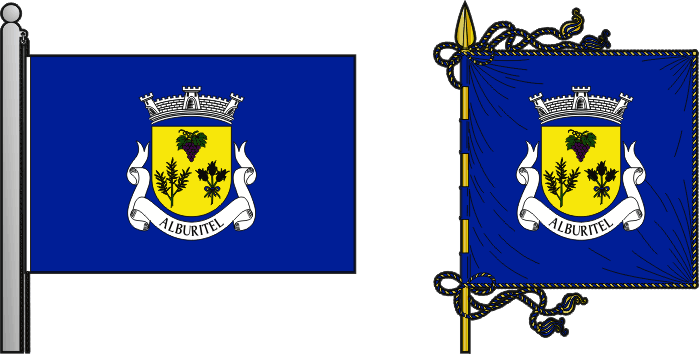 Bandeira e estandarte da freguesia de Alburitel - Alburitel civil parish, flag and banner