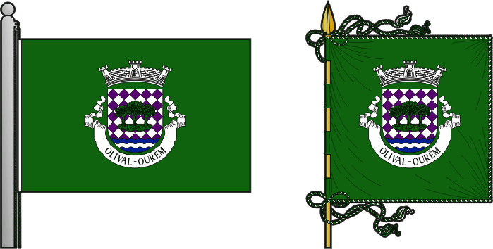 Bandeira e estandarte da antiga freguesia de Olival - Olival former civil parish, flag and banner