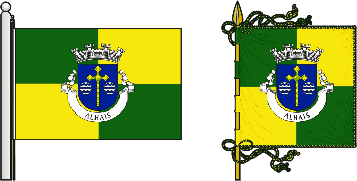 Bandeira e estandarte da antiga freguesia de Alhais - Alhais former civil parish, flag and banner