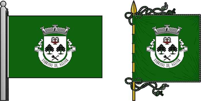 Bandeira e estandarte da freguesia de Sabroso de Aguiar - Sabroso de Aguiar civil parish, flag and banner