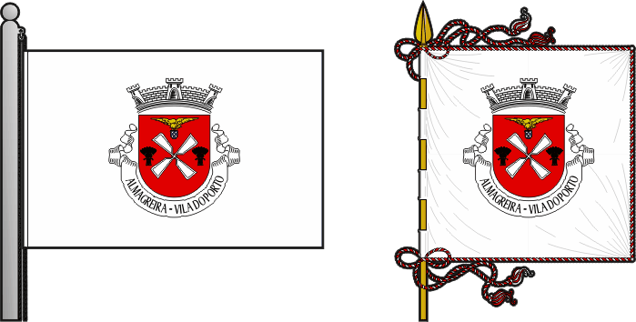 Bandeira e estandarte da freguesia de Almagreira - Almagreira civil parish, flag and banner