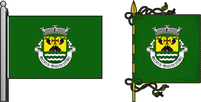 Bandeira e estandarte da freguesia de Biscoitos - Biscoitos civil parish, flag and banner
