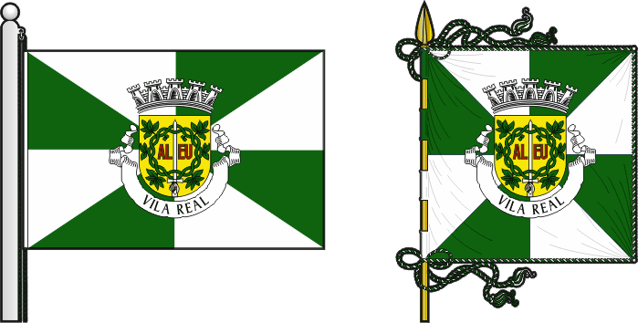 Bandeira e estandarte do Município de Vila Real - Vila Real municipal flag and banner