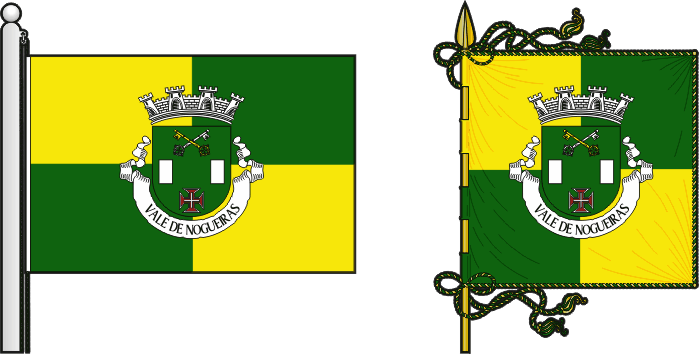 Bandeira e estandarte da antiga freguesia de Vale de Nogueiras - Vale de Nogueiras former civil parish, flag and banner