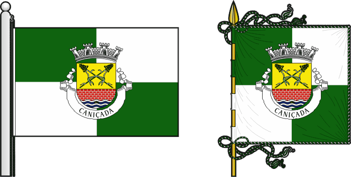Bandeira e estandarte da antiga freguesia de Caniçada - Caniçada former civil parish, flag and banner