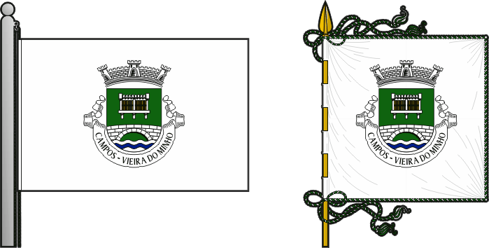 Bandeira e estandarte da antiga freguesia de Campos - Campos former civil parish, flag and banner