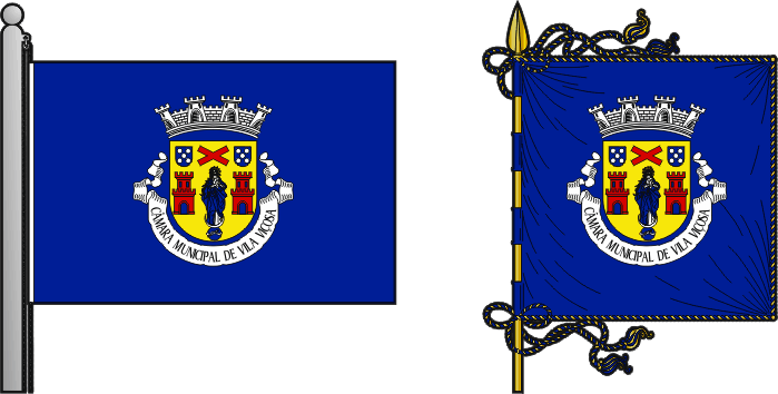 Bandeira e estandarte do Município de Vila Viçosa - Vila Viçosa municipal flag and banner