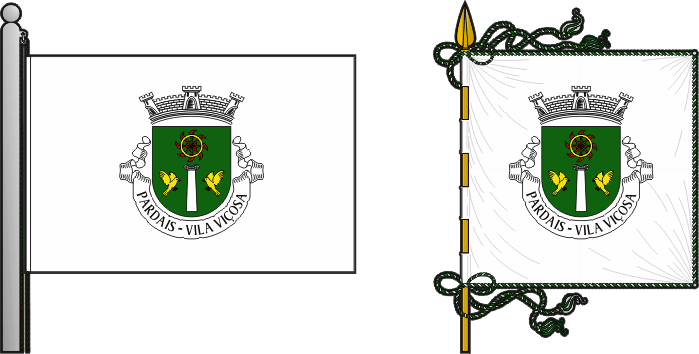 Bandeira e estandarte da freguesia de Pardais - Pardais civil parish, flag and banner