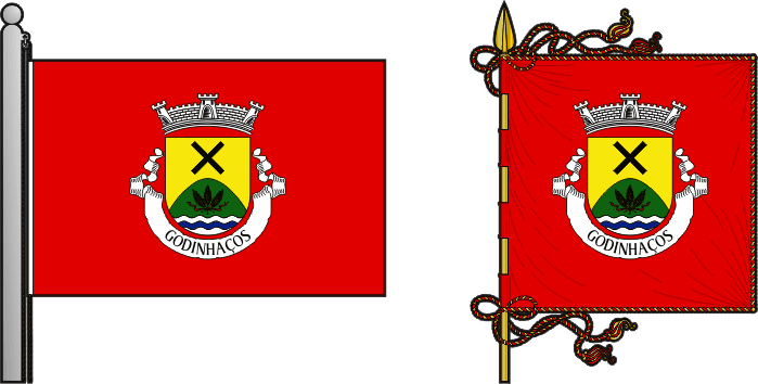 Bandeira e estandarte da antiga freguesia de Godinhaços - Godinhaços former civil parish, flag and banner