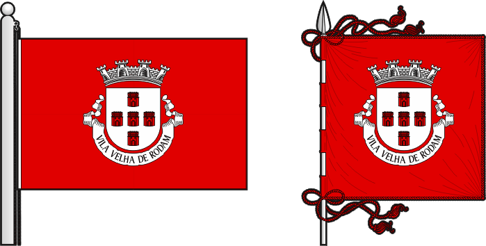 Bandeira e estandarte do Município de Vila Velha de Ródão - Vila Velha de Ródão municipal flag and banner