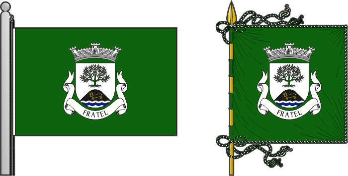 Bandeira e estandarte da freguesia de Fratel - Fratel civil parish, flag and banner