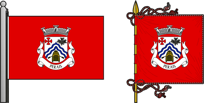 Bandeira e estandarte da freguesia de Perais - Perais civil parish, flag and banner